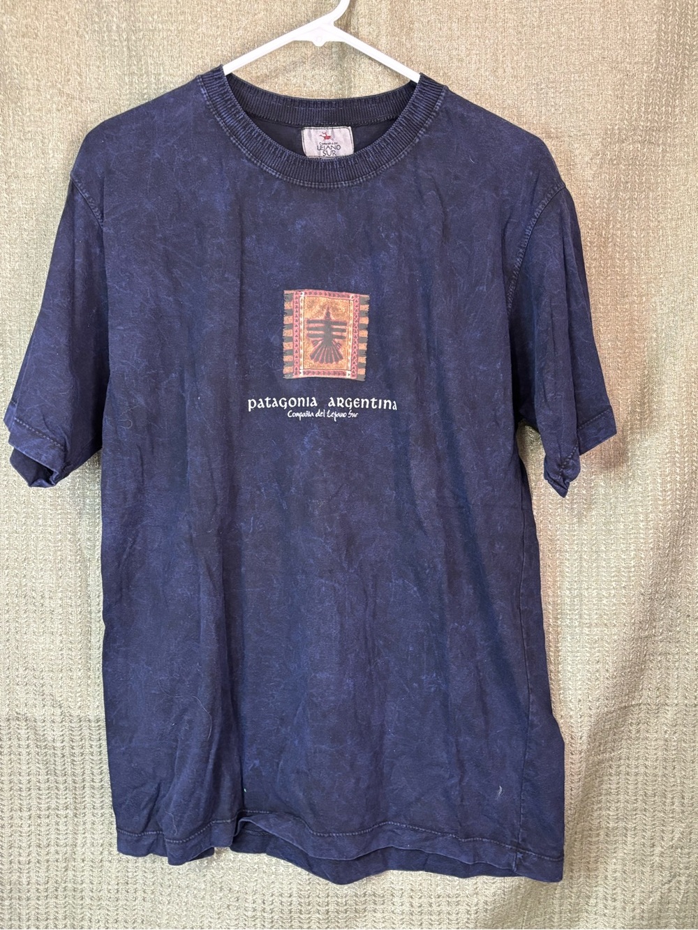 Vintage 1990 Patagonia Navy Blue Graphic Short Sleeve Tee Sz 2